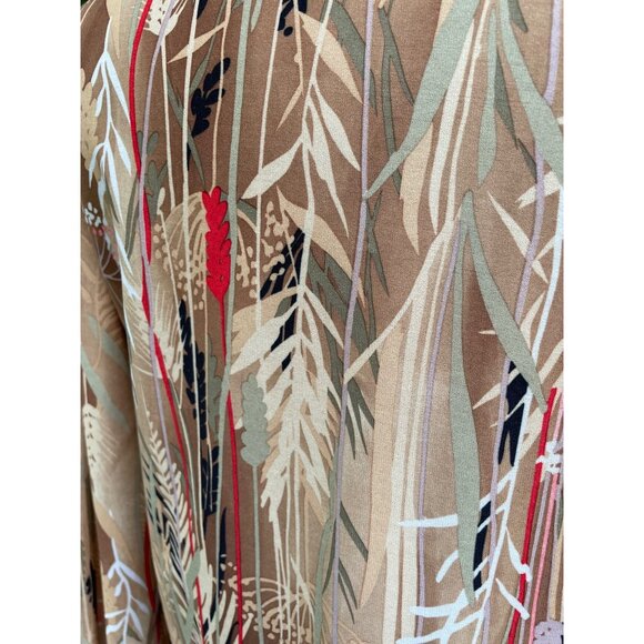 Vintage 1970s Womens Blouse Abstract Wheat plant Pattern Boho - Picture 4 of 10